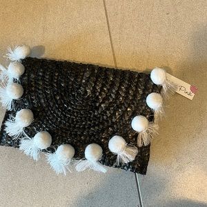Black and white tickled pink purse
